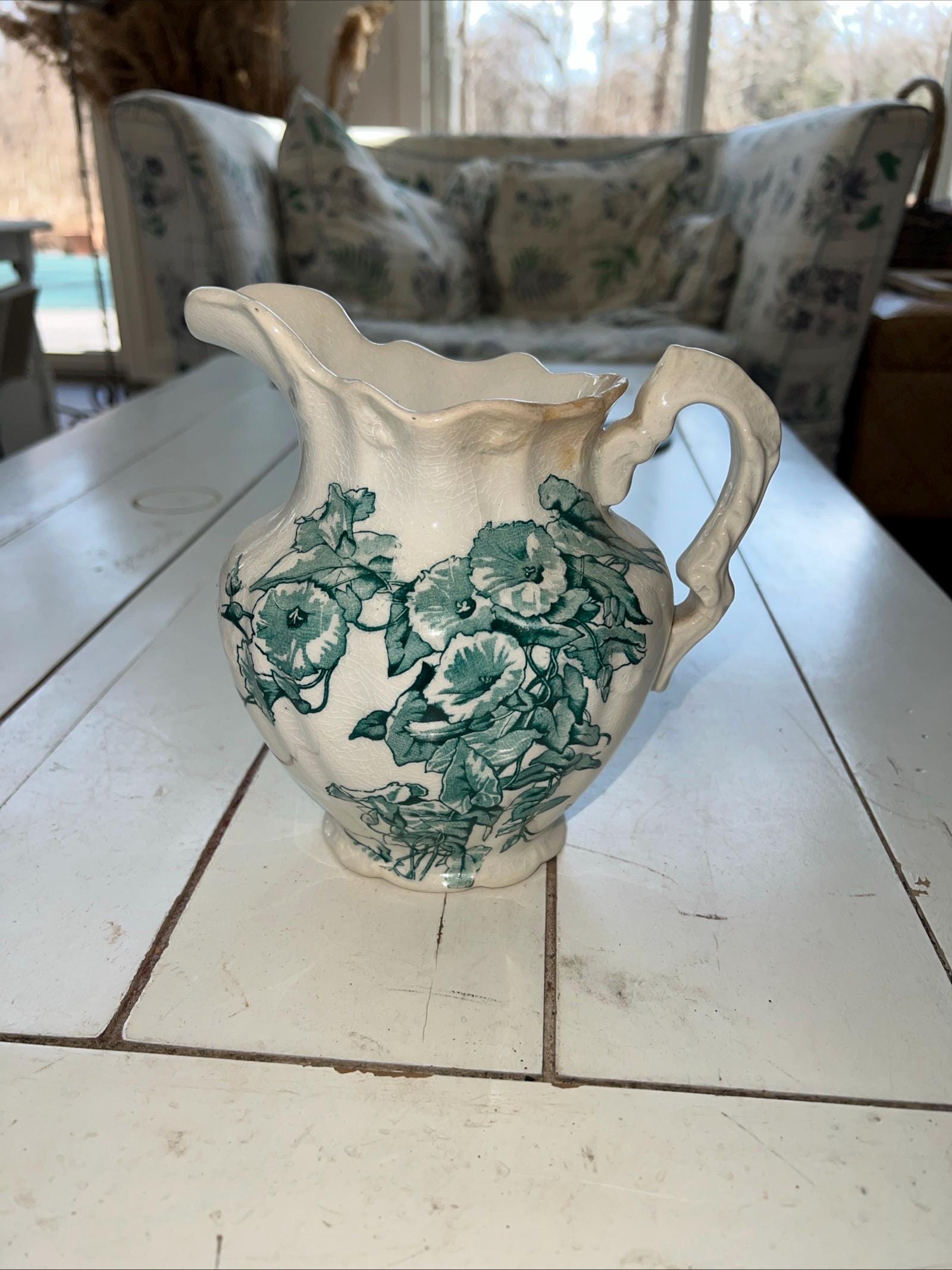 Antique fenton pitcher - Etsy 日本