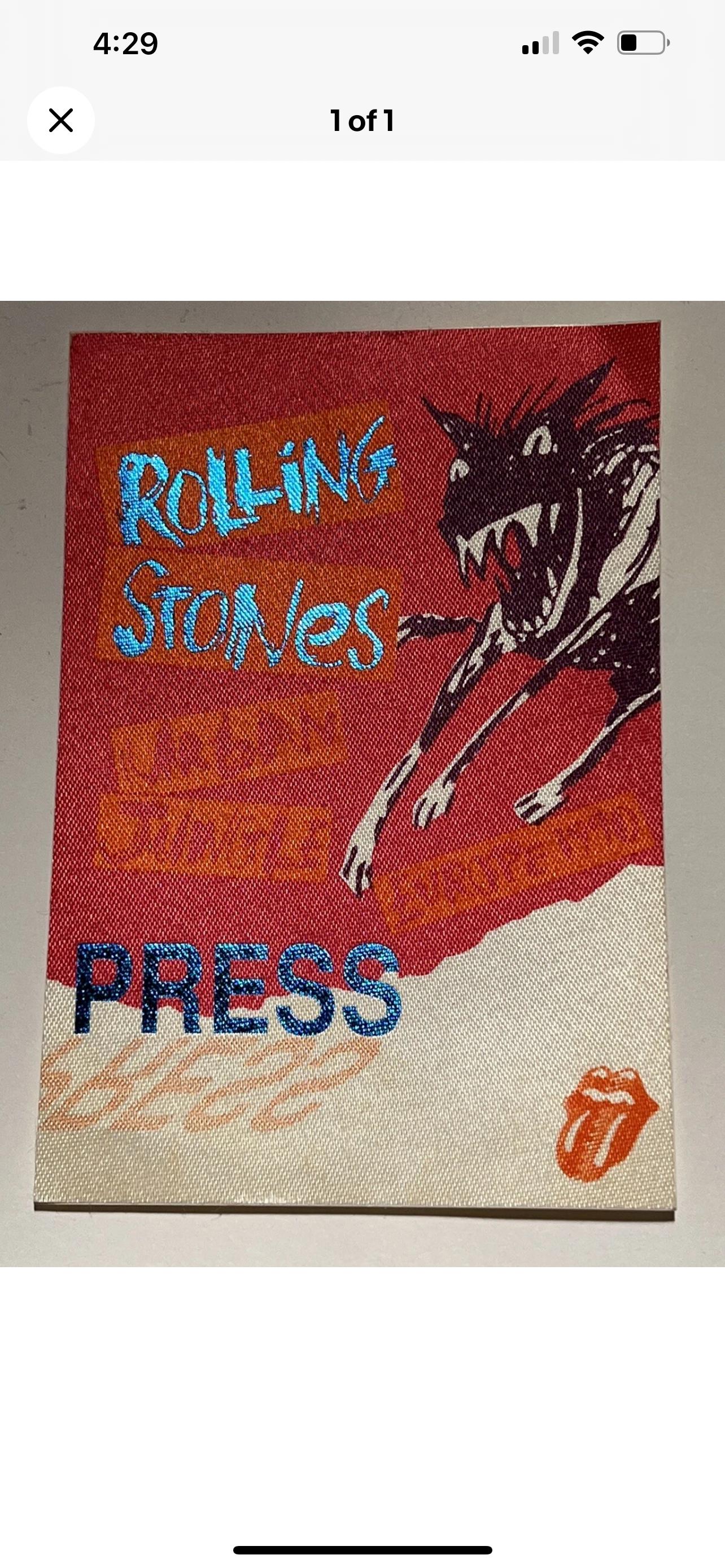 The Rolling Stones Vintage Original Urban Jungle Satin Cloth Tour