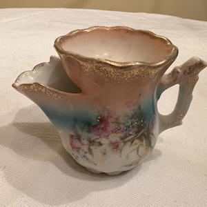 Beautiful Antique Victorian Porcelain Scuddle Mug for Shaving