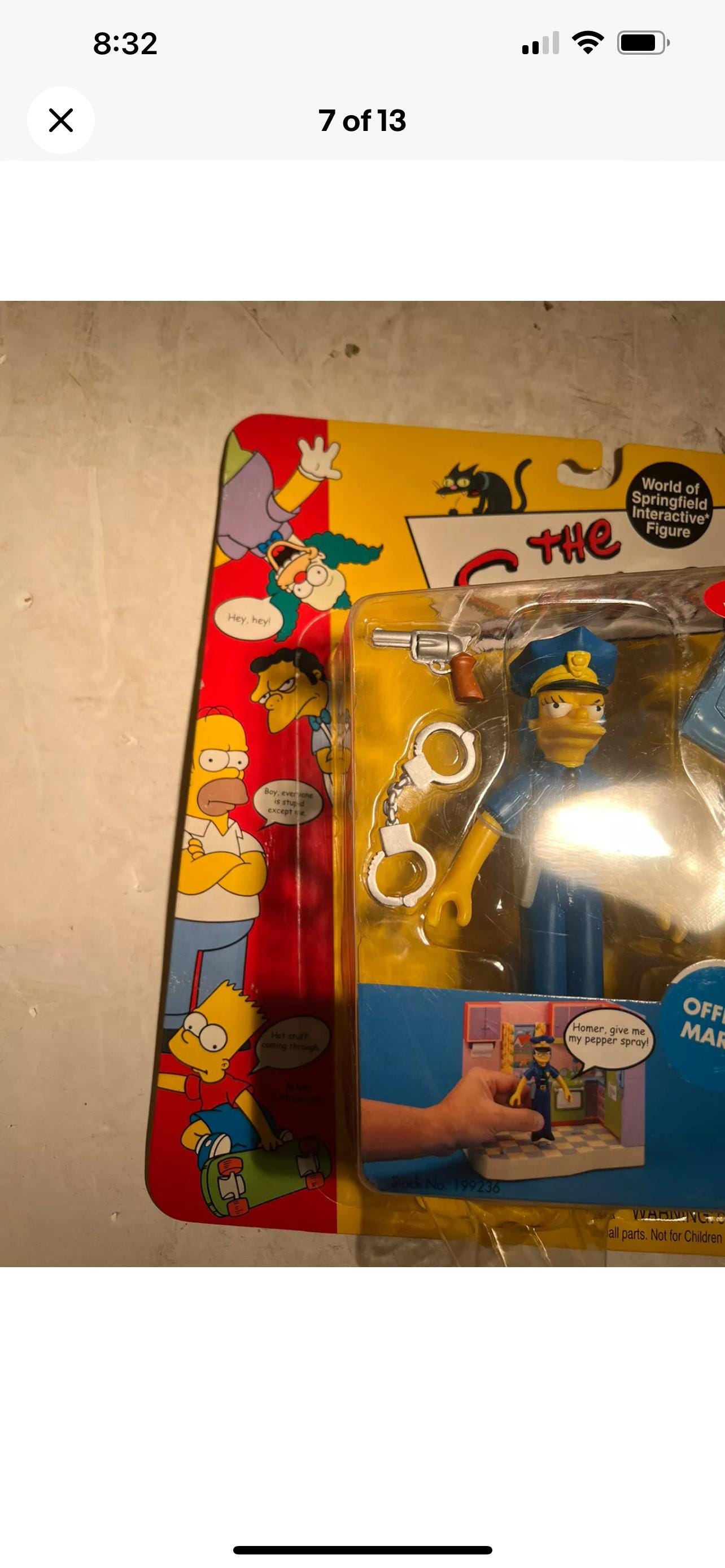 Figurine Les Simpson – Marge En Officier De Police (série 7 Playmates, Rare)