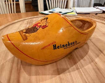 Heineken Holland Bier Vintage Hand gemacht Holzschuh Holland Links Holländer Mann