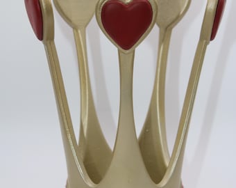 Queen of Hearts Crown | Gold Metallic 3D Printed Cosplay Headpiece