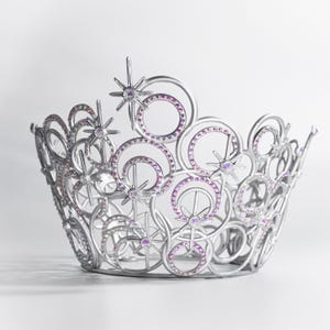 Op Wicked Geïnspireerde Glinda-kroon : empreinte 3D, strass, aérographe argenté