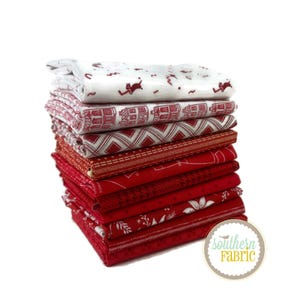 Red - Fat Quarter Bundle (10 pcs) by Mixed Designers for Southern Fabric
