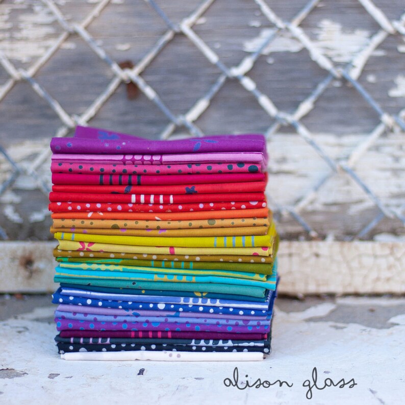 Half Yard Bundle Chroma 24-18x44 Cuts by Allison Glass for Andover Quilt Fabric
