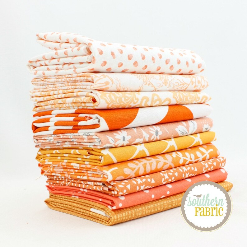 Orange Fat Quarter Bundle 10 18x21 Cuts Etsy