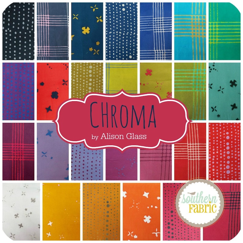 Half Yard Bundle Chroma 24-18x44 Cuts by Allison Glass for Andover Quilt Fabric