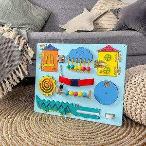 Plateau Montessori 50 x 40, jouets et jeux personnalisés éducatifs pour bébé, jeux de société occupés, cadeau d'anniversaire unique, trieur de tableaux occupés, jouets pour bébés