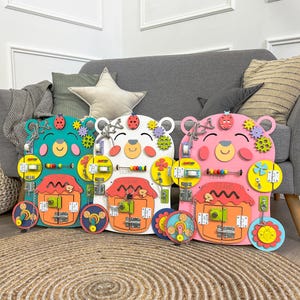 Cadeau de premier anniversaire Occupé à un jeu de société Jouet de motricité pour chambre d'enfants Décoration de chambre pour tout-petit Occupé à bord d'un jouet éducatif pour bébé Conseil sensoriel pour une baby shower Cadeau de baby shower