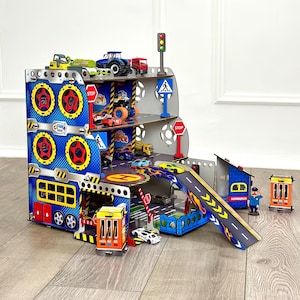 Parking for Kids Boys Truck Garage Toy Race Car Ramps Truck Garage and Ramp Boy Toys Room Decor Gift for Son Toy Car Storage Gift for Nephew