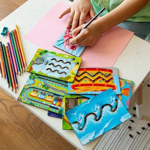Wooden Stencil Set Kids Drawing Tools Easy Painting Kids Friendly Drawing Stencil Bundle Gift for Daughter Children Art Tracing Stencils