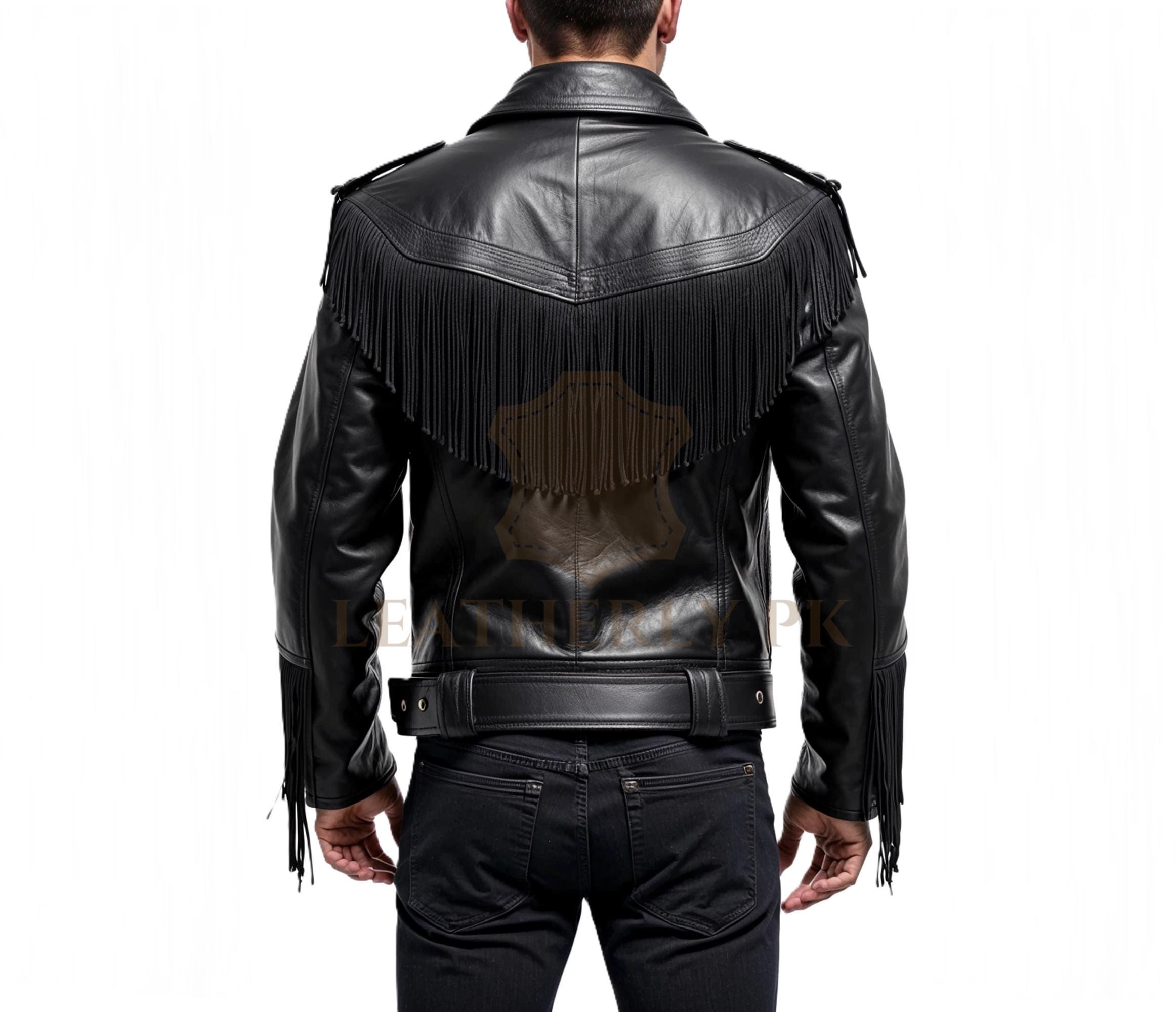 Pherrow's Black Wool Motorcycle Jacket Pherrow's Black Wool