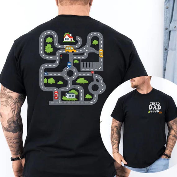 Tired Dads Club Shirt, Car Road Race Track, Father's Day Gift