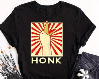 Honk Goose T-Shirt, Funny Bird Animal Joke Tee, 100% Cotton Mens Shirt