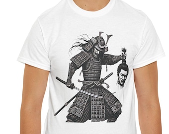Samurai Victory Traditional Japanese Black and Gray Tattoo Design Vintage Retro Design Irezumi His Her Unisex Comfort Tee Shirt