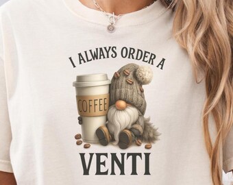 Gnome Coffee Vintage Shirt, Comfort Colors Coffee Lovers T-Shirt, Fall Gnomes Halloween Shirt, Gift for Coffee Lover, Coffee Gnome Gift