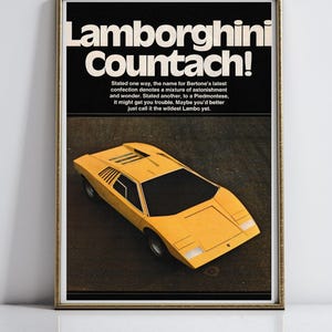 Lamborghini Countach Wall Art, Canvas Super Car Wall Art, Lamborghini Poster, Picture of Lamborghini, Vintage Lamborghini Printable
