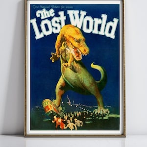 The Lost World Poster, Dinosaur Poster, Vintage Movie Poster, T-Rex Poster, Dinosaur Art, Dinosaur Wall Art, Vintage Wall Art