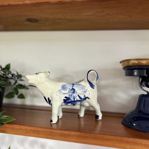Vintage Delft Blue Cow Creamer