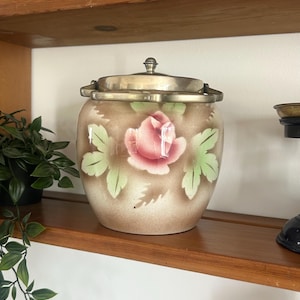 Vintage Floral Biscuit Barrel Jar