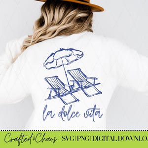 La Dolce Vita SVG PNG | Italian Beach T-Shirt Design | Retro Graphic Tee | Vacation T-Shirt Svg | Preppy Italian Summer Png | Summer Design