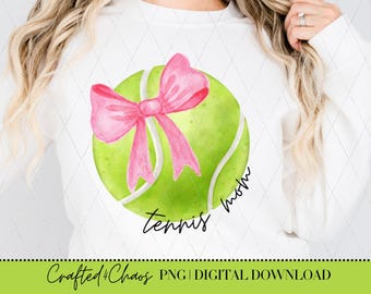 Tennis PNG, tennis mom png, tennis ball png, tennis shirt png, tennis bow png, digital download