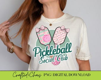 Pickleball Social Club Png, Cocktail Club Png, Preppy Coquette png, Pickleball Player, Pickleball Design, Pickleball Shirt, Country Club Png