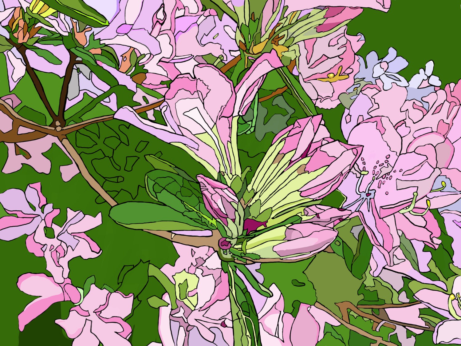 Pink Azaleas Art Print: Signed Limited Edition Dye Print - Etsy Canada