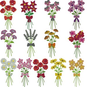 Flower Embroidery Design, Floral Embroidery, Boquette Embroidery, Adorable Flowers Embroidery, beauty boho flower, Machine Embroidery Design