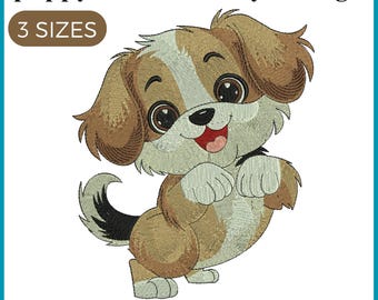 Cute Puppy Embroidery Design for Machine (Digital Download)
