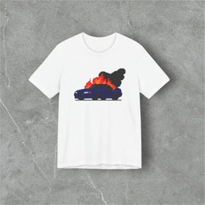 Burning Japanese Classic Car T-Shirt - JDM x Street Style Graphic Tee　Japanese Car Series - Volume 2