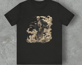 がしゃどくろ妖怪Tシャツシリーズ - 第6弾　日本の浮世絵風　日本の民話Tシャツ　レトロな日本のホラーTシャツ
