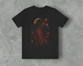 T-shirt Hannya Oni: Japanse demon, gothic kimonomeisje
