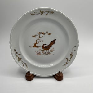 Assiette Limoges peinte à la main sur le thème des oiseaux et de la nature