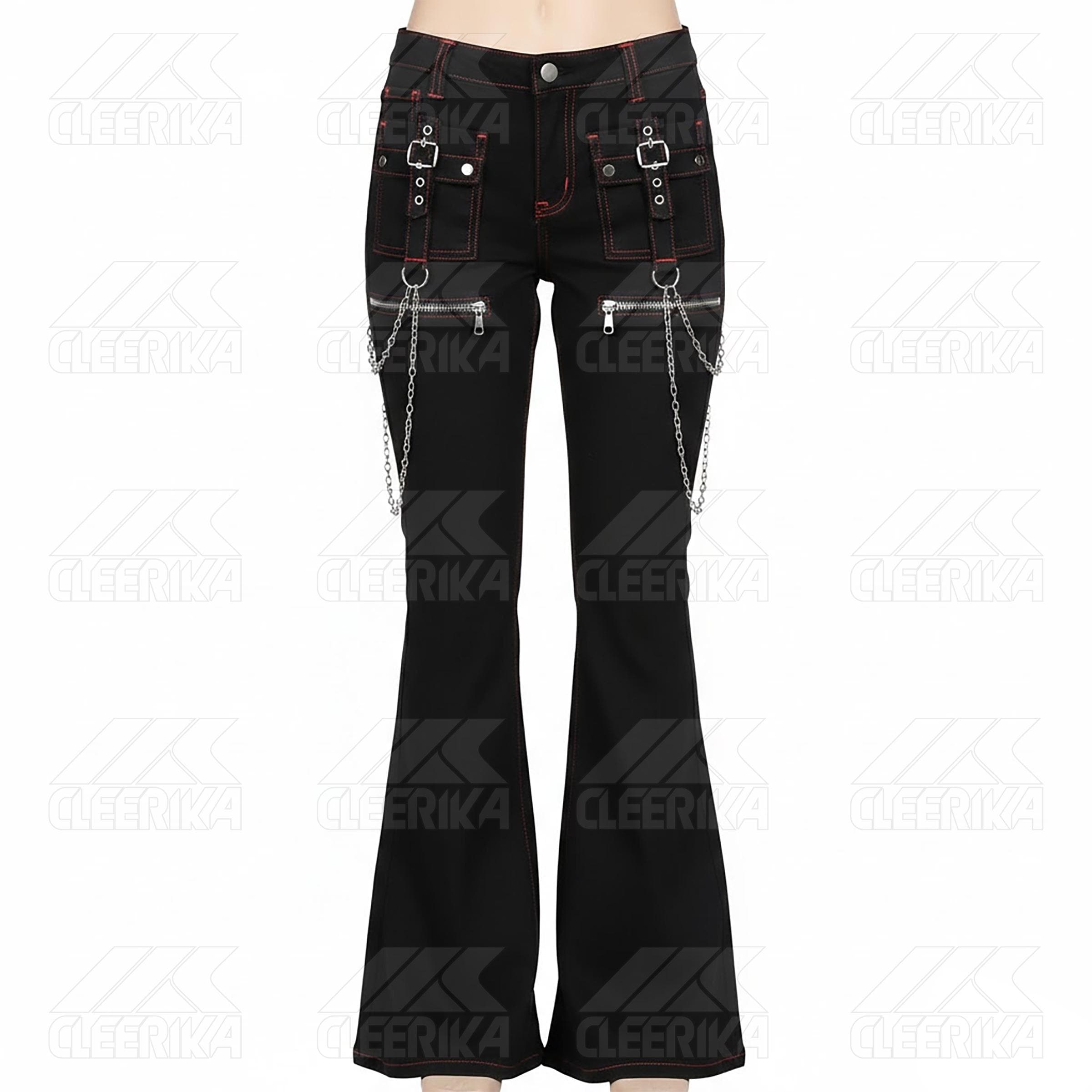 Emo Goth Flare Pants - Etsy