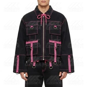 Cleerika Utility Jacka med Remdetaljer Statement Streetwear Dragkedja