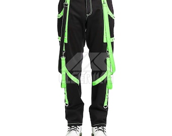 Gothic Black Cotton Biohazard Pants