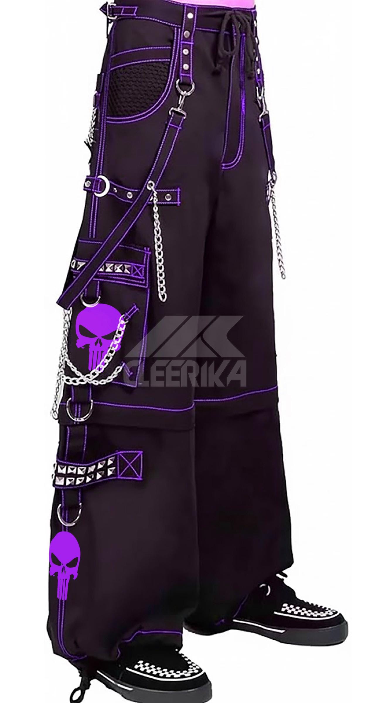 Punisher Skull Gothic Chains Jeans Punk Rock Pants - Etsy