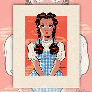 Dorothy Gale ~ The Wizard of Oz ~  Mid Century Fine Art Print ~ AmyFitzArt ~ Retro Rebel Art