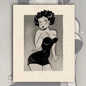 Betty Boop ~ Mid Century Fine Art Print ~ AmyFitzArt ~ Retro Rebel Art