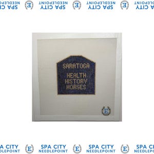 Saratoga Springs New York welcome sign painted needlepoint canvas