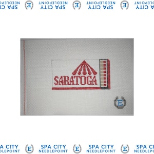 Saratoga Race Course logo matchbook needlepoint canvas