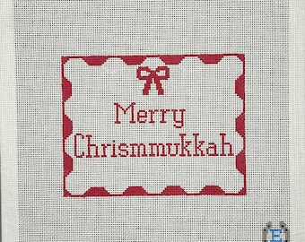 Merry Chrismukkah from the OC hand painted needlepoint canvas