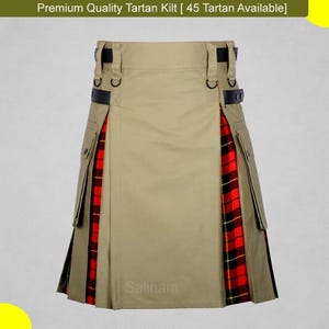 Ramsey Red Tartan hybrid Kilt for Men Scottish Highland Kilt Custom Clan Plaid Kilt Handmade Formal Kilt for Weddings & Events