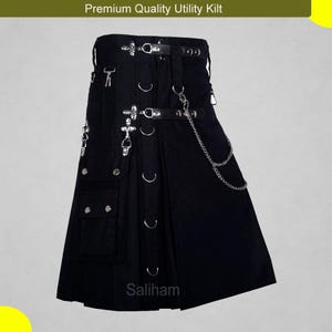 Hybrid Tartan Utility Kilt: Cotton Blend, Cargo Pockets