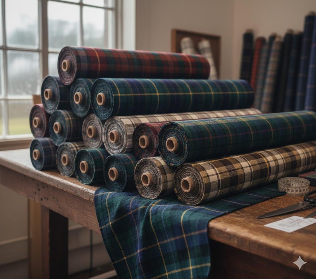 Scottish Tartan Fabric by the Yards Acrylic Wool Material for Kilts in ...