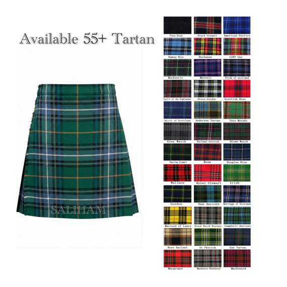 Men's Handmade Traditional 8-Yard Acrylic Wool Kilt – Custom Tartan Selection