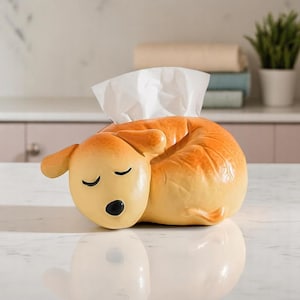 Caixa de lenços de cerâmica fofa em formato de cachorro | Porta-toalhas de papel para cachorrinhos | Decoração de mesa de cabeceira | Enfeite engraçado para mesa de centro | Presente para amantes de cães