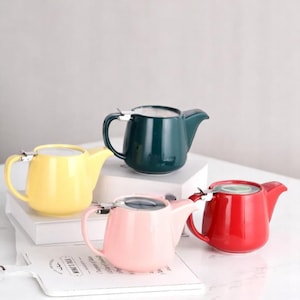 Japanese Ceramic Teapot | 530ml with Stainless Steel Strainer | Kung Fu Tea Set | Puer, Oolong, Coffee | Elegant Gift for Tea Lovers