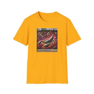 Skorpion Sternzeichen Skorpion T-Shirt, intensives himmlisches Grafik-T-Shirt, mutiges Horoskop-Shirt, feuriges Skorpion-Geburtstagsgeschenk